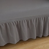 baratos Cobertura de Sofa-Capa de sofá com saia de cor sólida estilo saia de sofá simplicidade para sala de estar capas de sofá estilos sazonais capa elástica para sofá toalha de sofá protetor de cadeira 1 peça