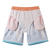 baratos Calções Elite Masculinos-Homens Calção Shorts de praia Bolsos Com Cordão Cintura elástica Gráfico Folha Árvore Respirável Secagem Rápida Comprimento do joelho Ao ar livre Férias Casa Férias Estilo Étnico Azul Céu Azul escuro