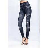 abordables Impression 3D Bleue-Leggings pour femmes Pantalons Impression 3D Chinos Vacances Streetwear Décontracté Longueur Complète Haute Taille Imprimé Papillon Confortable Doux Agréable Extensible Extérieur Rue Noir Bleu Été