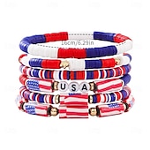 billige Kostymer for menn-USA Flagg armbånd Fritid Herre Dame Voksne Avslappet Festival Maskerade Uavhengighetsdag 4. juli Enkelt karnevalskostyme