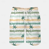 voordelige Tropische planten en bloemen-Voor heren Kokosnootboom Palmblad Tropische planten Lange zwembroeken Zwemshorts Boardshorts Medium Taille Streetwear Hawaii Strandvakantie Zijzakken Mesh voering Elastische tailleband met trekkoord