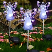 cheap Pathway Lights &amp; Lanterns-1/2 Pcs Solar Angel Lights Garden Pile Light LED Angel Solar Landscape Lawn Light for Cemetery Grave Memorial Gift Christmas Lawn Yard Walkway Landscape Decoration