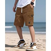 economico Vacanza-Per uomo Pantaloncini cargo Shorts Pantaloncini Estivi Coulisse Elastico in vita Multi-tasche Semplice Comodità Indossabile Lunghezza al ginocchio All&#039;aperto Sport Quotidiano Moda Casual Nero Blu