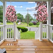 economico Piante e Fiori Artificiali-Confezione da 2 fiori artificiali finti pendenti, piante per esterni, decorazioni primaverili ed estive, finta seta resistente ai raggi UV, realistici fiori di ipomea rampicanti per casa, veranda, patio, balcone.