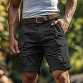 economico All&amp;#39;aperto-Per uomo Pantaloncini cargo Shorts Pantaloncini Estivi Multi-tasche Tasca con Patta Semplice Comodità Indossabile Lunghezza al ginocchio All&#039;aperto Sport Quotidiano Moda Casual Nero Verde