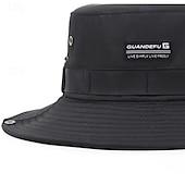 tanie Czapki męskie-Męskie Kapelusz bucket Kapelusz Czarny Khaki Poliester Ściągana na sznurek Moda Codzienny Ulica Codzienny Równina Filtr przeciwsłoneczny Oddychający