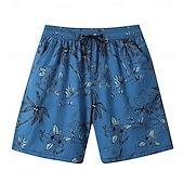 voordelige Heren Elite Shorts-Voor heren Korte broek Strandshorts Trekkoord Grafisch Blad dier Ademend Sneldrogend Knielengte Buiten Vakantie Huis Vakantie Etnische stijl Meerblauw Leger groen Rekbaar