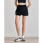 cheap Women&#039;s Skirts &amp; Skorts-US Open Women&#039;s Tennis Skirts with Shorts Ruched Drawstring 2 in 1 Breathable Tennis Golf Running Solid Colored Black White Tennis Clothing