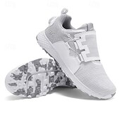 cheap Men&#039;s Golf Shoes-Men&#039;s White Golf Shoes with Multi-Traction Sole - Lightweight, Breathable Design for Outdoor Sports