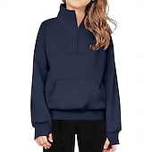 billiga Huvtröjor- och tröjor för flicka-Barn Flickor Tröja Ensfärgat Långärmad Vår Höst Dagligen Polyester Ledigt