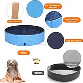 abordables Piscines, Bains à remous &amp; Fournitures-Piscine pour chien en PVC durable, comprend une serviette de bain extra large pour animaux de compagnie - parfaite pour les plaisirs d&#039;été en plein air pour chiens et chats, accessoire d&#039;été pour
