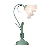 abordables lampe de chevet-Lanterne à fleurs moderne en verre soufflé, lampe de chevet, veilleuse, 4 modes de couleur, intensité variable, pour chambre à coucher, salon, culot E27