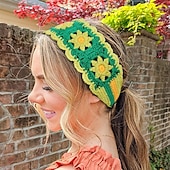 economico Accessori per acconciature-Bandane per capelli hippie, fasce per capelli da donna, fasce boho, fasce per capelli in maglia, fascia floreale per ragazze