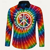 economico Cime-Retrò Vintage Anni &#039;70 Camicia LGBTQ Arcobaleno Per uomo Halloween Carnevale Parata dell&#039;Orgoglio Mese dell&#039;orgoglio Festival Adulti Camicia
