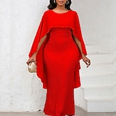 preiswerte Bodenlänge-Kleid Mutter der Braut Kleid Elegantes Rundhals Bodenlänglich Chiffon 3/4 Ärmels mit Pailletten