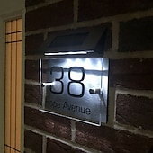 preiswerte Außenwandleuchten-1 stück außen adresse lichter solar edelstahl wasserdichte tür anzahl licht hof garten villa straße zeichen haus anzahl lichter wand lichter