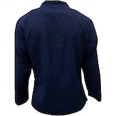 abordables Chemises décontractées-Homme Chemise Chemise d&#039;été Chemise Décontractée Chemise de Plage Chemise Boutonnée Noir Jaune Orange Vert Véronèse Bleu de minuit manche longue Uni Band Collar Vacances Hawaïen Vêtement Tenue