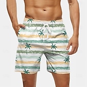 voordelige Tropische planten en bloemen-Voor heren Kokosnootboom Palmblad Tropische planten Lange zwembroeken Zwemshorts Boardshorts Medium Taille Streetwear Hawaii Strandvakantie Zijzakken Mesh voering Elastische tailleband met trekkoord