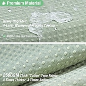 abordables Cortinas de ducha-Cortinas de ducha de tela gruesa texturizada de waffle Resistente a la humedad Forro con ganchos de acero inoxidable Calidad de lujo hotelera Verde salvia 180cm*180cm(70&quot;*70&quot;)