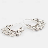 abordables Boucles d&#039;oreilles-Femmes Boucle d&#039;Oreille Créoles Classique Précieux Panier de fleurs ancien Mignon Personnalisé Diamant Imitation Des boucles d&#039;oreilles Bijoux Argent Pour Mariage Soirée Cadeau Quotidien 1 Paire