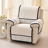 cheap Recliner Chair Cover-1Set/4Pieces Recliner Chair Cover Solid Color Geometric Jacquard Jacquard Polar Fleece Slipcovers