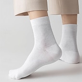 economico calzini da uomo-Per uomo 5 Paia Pacchi Multipli Calzini Calzini da Corsa Calzini Casual Nero Bianco Colore Semplice Vacanza Sport &amp; Outdoor Quotidiano Base Medio Primavera Autunno Moda Casual