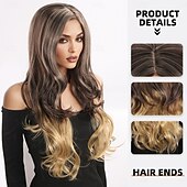 baratos Perucas Sintéticas sem Touca-Peruca sintética ondulada, profunda, em camadas, com franja, peruca de 28 polegadas, cabelo sintético a1 feminino, cor clássica e confortável