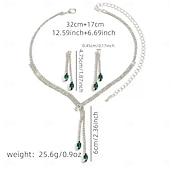 ieftine Seturi de Bijuterii-seturi de bijuterii de mireasă 1 set cercei cu strasuri din zirconiu colier set de bijuterii elegante și dulci pentru femei pentru nuntă petrecere ocazie specială