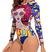 abordables Maillots une pièce et tankinis-Femmes Maillot de bain 1 pièce Dos Nu Maillot de Bain Maillots de Bain Rose Claire Respirant Séchage Rapide manche longue - Natation Surf Plongée en apnée Été