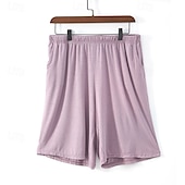 billiga Sov botten-Herr Vardagsklädsel Pyjamasshorts Slät Mode Klassisk Ledigt Hem Dagligen Säng Bomull Komfort Andningsfunktion Mjuk Shorts Elastisk midja Sommar Svart Rodnande Rosa