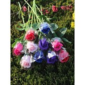preiswerte Künstliche Pflanzen &amp; Blumen-einzelne künstliche Seifenblume in einem kreativen transparenten Geschenkbeutel, ideal als Geschenk zu Weihnachten, zum Muttertag, zum Geburtstag, zur Hochzeit, zum Valentinstag, zum Jahrestag, zum
