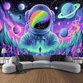 お買い得  ブラックライトタペストリー-ブラックライトタペストリー 光る暗闇 パーティー UV反応 宇宙飛行士 水中のような不思議なハンギングタペストリー 壁アート 壁画 リビングルーム 寝室