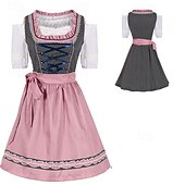 levne Dirndl-Karneval Pivo Oktoberfest Kostým Šaty Dámské šaty Služka Bavorský Louky Dámské Párty Pivní festival Tradiční Styl Tkanina