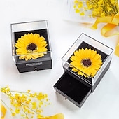 billige Kunstige planter og blomster-Solsikkekjede gave til henne med smykkeskrin med skuff, minneboks med beste ønsker, bursdagsgave til kvinner, jenter, mamma, venner