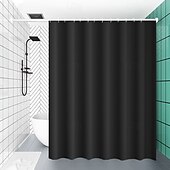 abordables Cortinas de ducha-Cortina de Ducha PEVA Cortina de Baño de Color Sólido Impermeable Resistente al Moho Incluye Ganchos 180x180cm 70&quot;x70&quot; Verde Blanco Negro