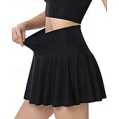 economico Gonne e Skorts da Donna-Per donna Tinta unita Gonna casual Gonne da tennis con pantaloncini Arricciato Traspirante Tennis Golf Pickleball Nero Bianco Rosa Abbigliamento da tennis