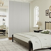 cheap Door Curtains-1 Linen Textured Magnetic Folding Room Divider Curtain, Blackout Curtain Closet Door Curtain Invisible for Bedroom Room Living Room No Puching or Tools