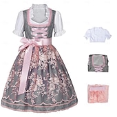 abordables Niños-Oktoberfest Vestidos Blusa con falda acampanada Mucama bávaro Alemán Munich prados Chica Fiesta Festival de Cerveza Paño de estilo tradicional