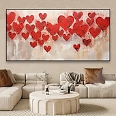 ieftine Picturi Florale/Botanice-Picturi în ulei pe pânză, realizate manual cu textură abstractă, cu diagramă cardiacă, realizate manual de Mintura, decorațiuni de perete, imagine modernă pentru decorul casei, fără ramă, neîntinsă