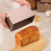economico Stampi per torte-Confezione da 2 teglie per pane Pullman con coperchio, teglia per pane in cassetta, antiaderente, teglia per pane in cassetta a sgancio facile per cuocere il pane fatto in casa