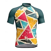 economico Maglie da uomo-Per uomo Maglia da Ciclismo Manica Corta Bicicletta Maglietta Top con 3 tasche posteriori Resistente ai Raggi UV Traspirante Asciugatura Rapida Cerniera Frontale Verde Gli sport Abbigliamento