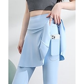 economico Gonne e Skorts da Donna-Per donna Tinta unita Gonna casual Gonna da tennis con leggings Tasche Laterali Asciugatura Rapida Tennis Golf Pickleball Pantaloni Nero Bianco Blu Spandex Abbigliamento da tennis