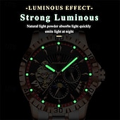 abordables Relojes mecánicos-Reloj de lujo de alta calidad para hombre, resistente al agua, luminoso, cronógrafo con fecha, reloj de acero inoxidable de cuarzo para hombre.