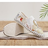 levne Pánské nazouváky a mokasíny-Pánské bílé espadrilky nazouvací boty s uměleckou výšivkou - stylová obuv s jedinečným tygřím designem