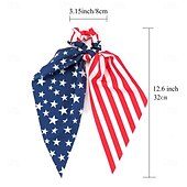 baratos Acessórios de penteados-Elásticos de cabelo com bandeira americana para mulheres e meninas, dia da independência, 4 de julho, elásticos de cabelo, estrela vermelha, branca e azul, laços de cabelo patrióticos, fitas do dia da