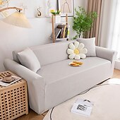 cheap Sofa Cover-Stretch Sofa Cover Slipcover Elastic Sectional Couch Armchair Loveseat 4 or 3 seater L shape Jacquard Grey Water Repellent Plain Solid Soft Durable Washable