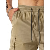 cheap Outdoor-Men&#039;s Cargo Shorts Outdoor Shorts Bermuda shorts Running Shorts Casual Shorts Elastic Waist Multi Pocket Straight Leg Plain Breathable Knee Length Outdoor Casual Daily Fashion Streetwear Khaki
