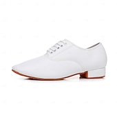 abordables Chaussures de danse-Homme Oxfords Brogue Classique Danse Disco Cuir PU Cuir Respirant Confortable Antidérapant À lacets Noir Blanche Automne Hiver
