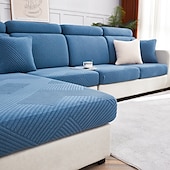 abordables Funda de sofá-Funda de cojín elástica para sofá, funda elástica para sillón seccional, sofá de dos plazas, 4 o 3 plazas, forma de L, sólida, suave, duradera, lavable