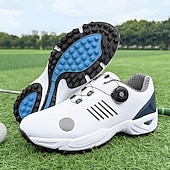 economico Scarpe da Golf da Uomo-scarpe da golf da uomo bianche e blu con tomaia in mesh traspirante: comfort e stabilità di alta qualità per gli appassionati di golf